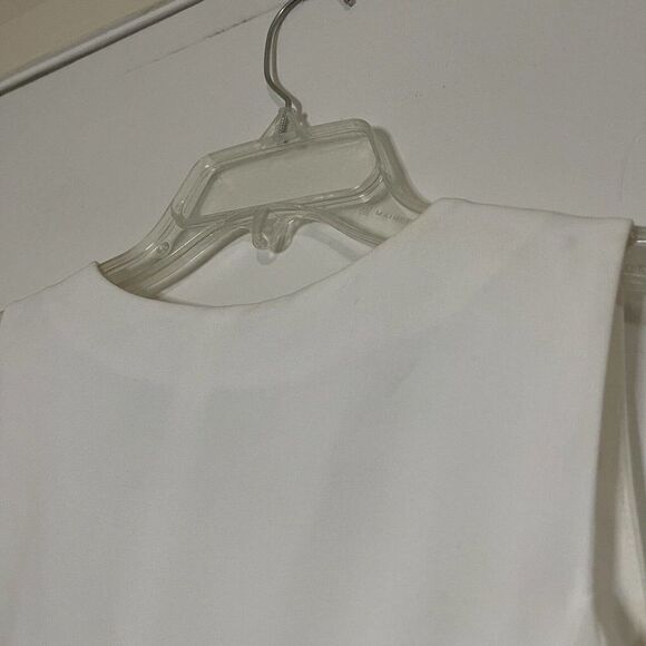 ALEXIS White asymmetrical button down bell sleeve blouse top size XS - Picture 6 of 10